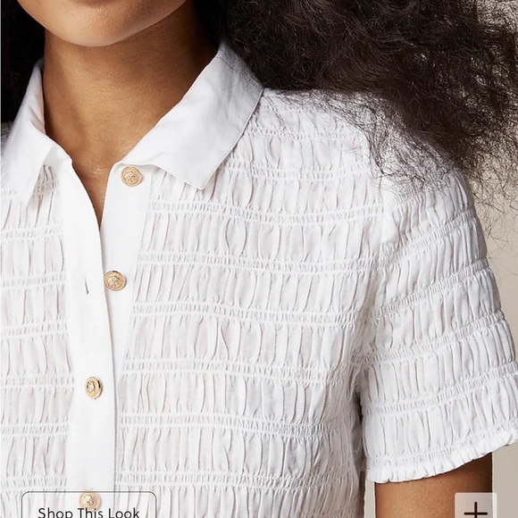 J crew Smocked button-up shirt in cotton-blend voile - Picture 2 of 4